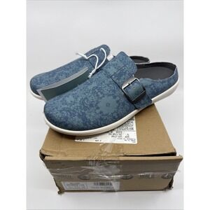 Waco Revitalign Blue Damask Solaire Comfort Slide Shoes Size 12B Modern NEW